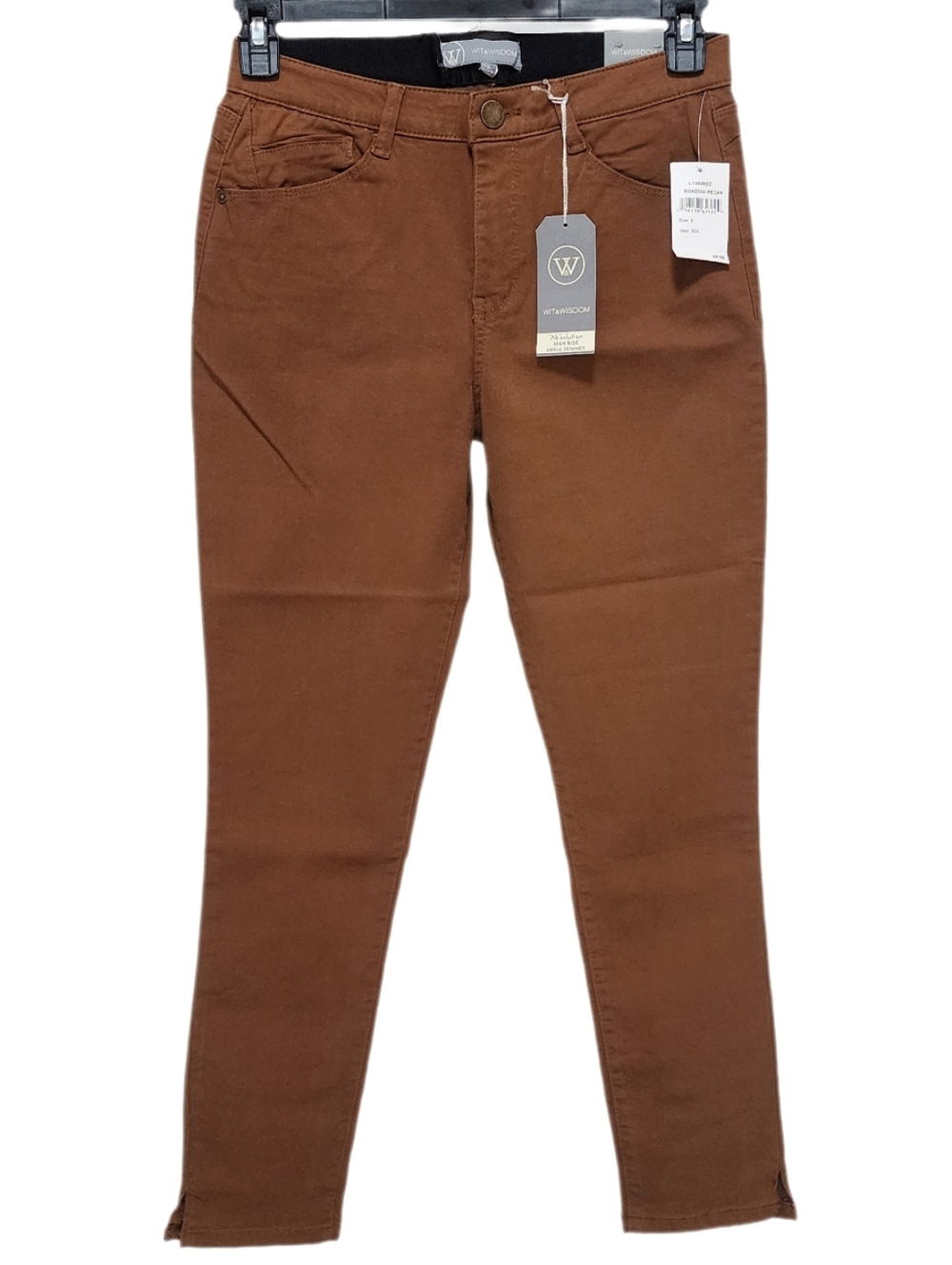 Wit & Wisdom Ankle Skimmer Pants Slit Hem High Rise Ab Solution Roasted Pecan 6